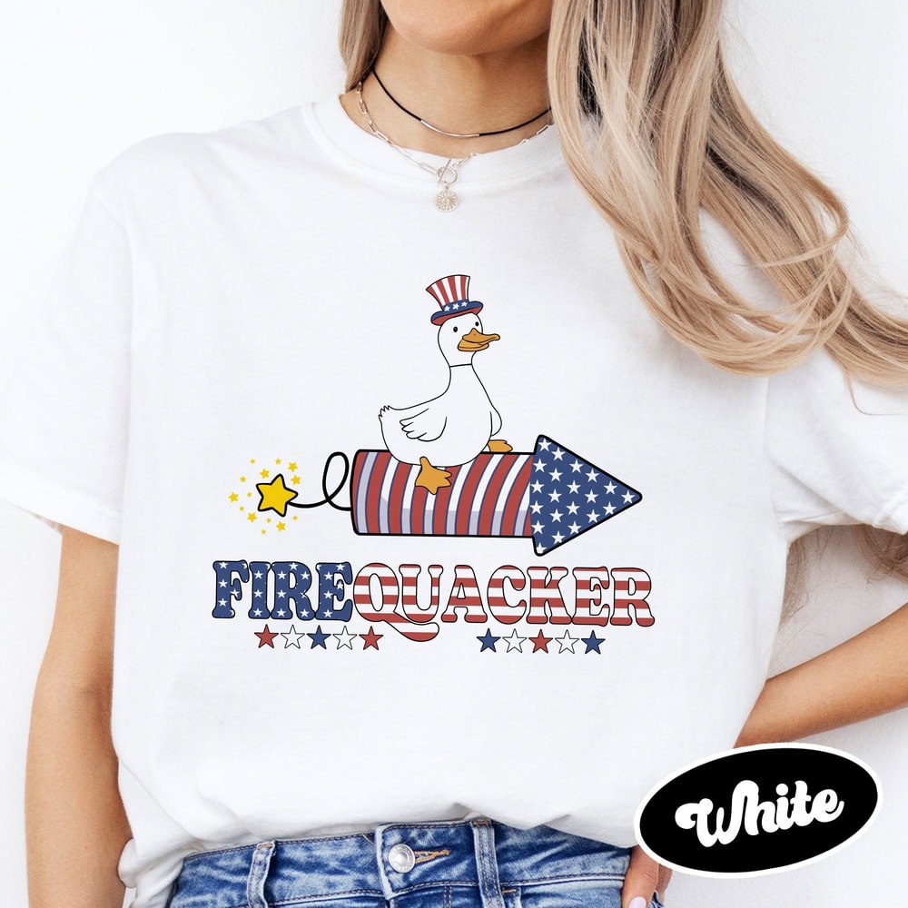 Funny Goose Firequacker 4th Of July Shirt, Funny Fourth Of July Shirt, Independence Day Tee, Firequacker Shirt, Funny Silly Goose Gift.jpg