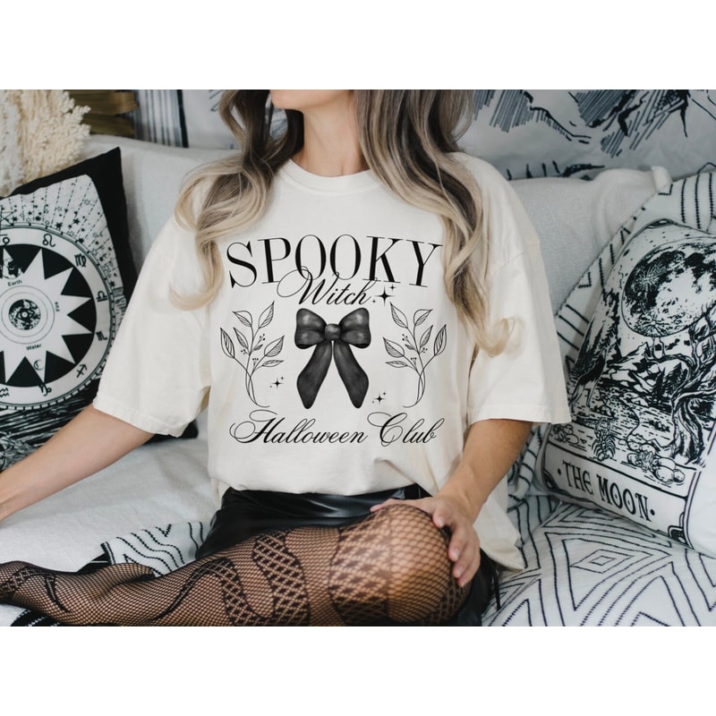 Girly Halloween Spooky Witch Shirt - Cute Gothic Tee for Women, Dark Witch Shirt, halloween mystery, halloween weirdcore clothing.jpg