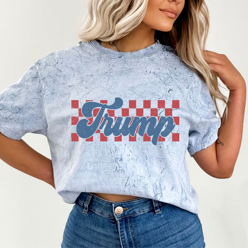 Retro Checkered 2024 Election Patriotic Tee, Political Shirt, Donald Trump MAGA Make America Great Republican Gift, President Trump-Shirt.jpg
