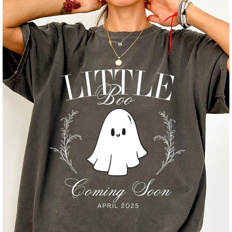 Halloween pregnancy maternity shirt, Pregnant Ghost Costume, Funny Pregnancy Announcement 2024, New baby Mommy Tee, Fall Mom to Be Gift.jpg