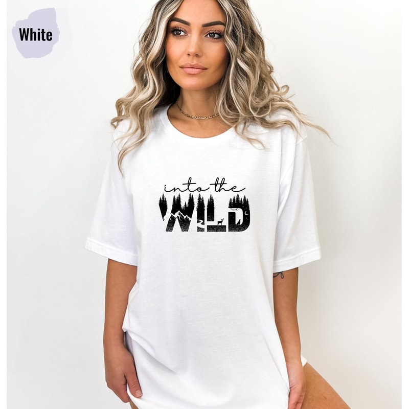 Into The Wild Shirt, Wild T-Shirt, Hiking shirt, Camping shirt, Nature Lover shirt, Adventure Shirt, Camp Lover Shirt, Tree Tshirt -TC032.jpg