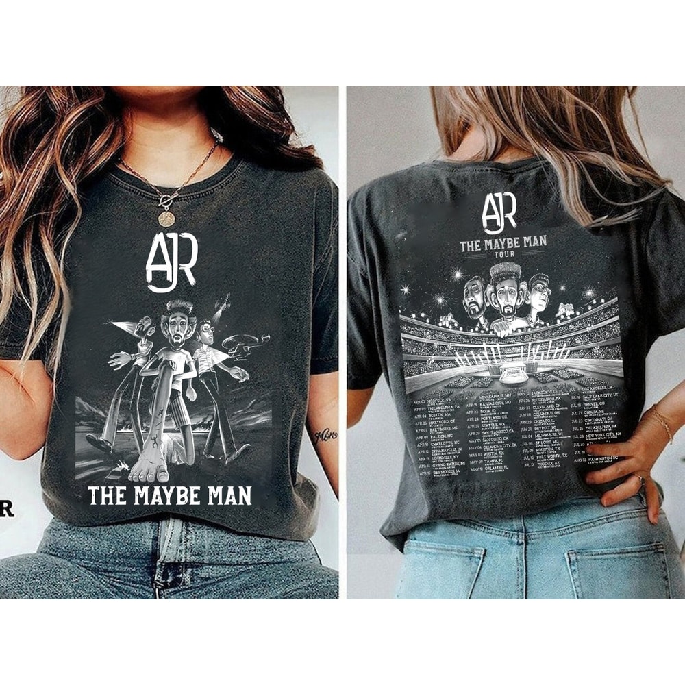 AJR The Maybe Man Tour 2024 Two-Sided Shirt, AJR Band Fan Shirt, Ajr Members Chibi Shirt, AJR Band Merch, Ajr Band Shirt, Gift For Men Women.jpg