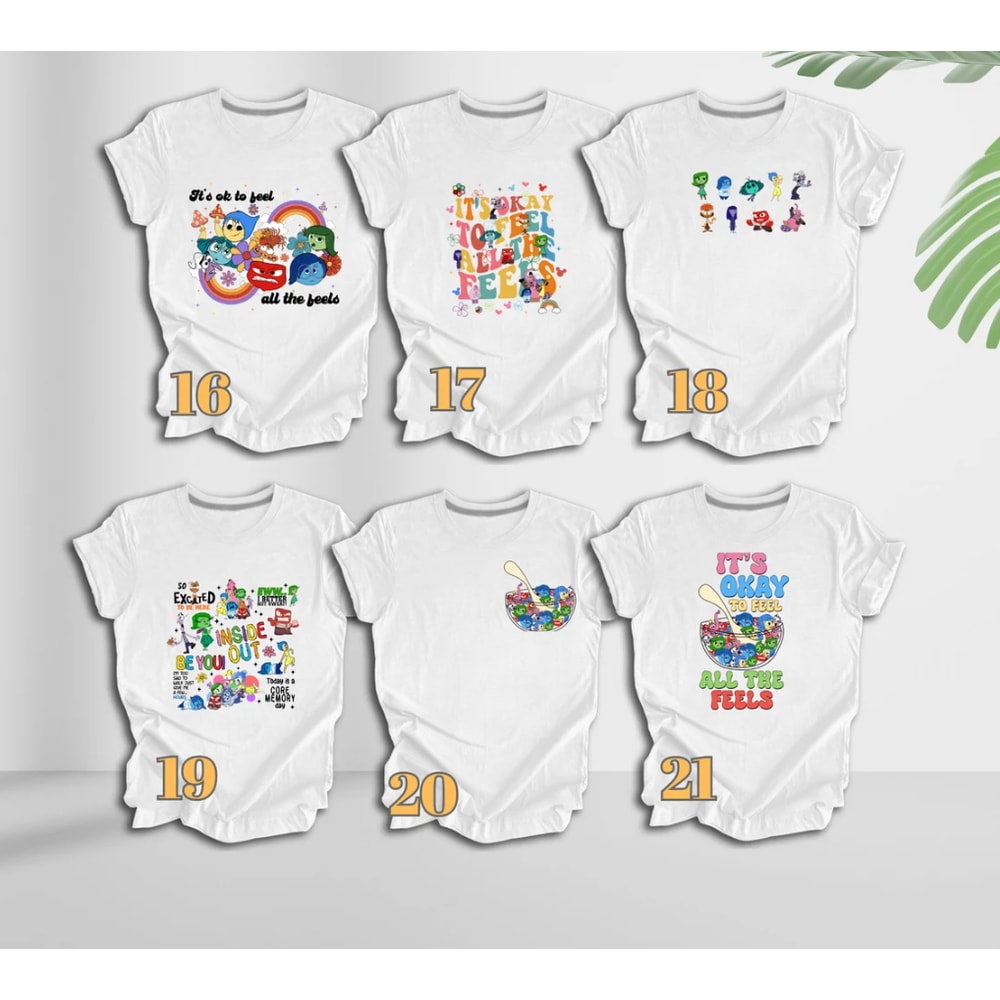Disney Pixar Inside Out Characters Shirt, Cute Joy Anxiety Sadness Anger Envy T-Shirt,Funny Fear Ennui Disgust Envy Embarrassment Shirt.png