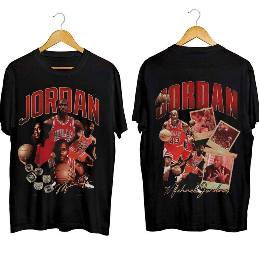 Vintage 90s Basketball Bootleg Style T-Shirt, JORDAN Graphic Tee, Jordan TShirt Double Sided, Retro Basketball Shirt, Unisex Oversized Shirt.jpg