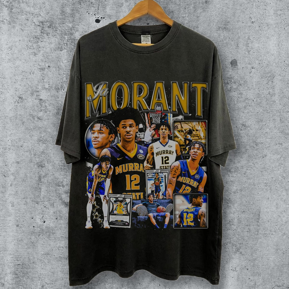 Vintage 90s Basketball Bootleg Style T-Shirt, Ja Morant Graphic Tee, Ja Morant Shirt, Retro Basketball Shirt, Unisex Oversized T-Shirt, Gift.jpg