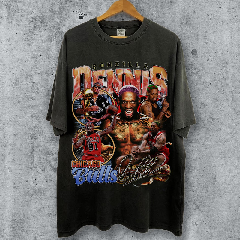 Dennis Rodman 90s bootleg t-shirt Dennis Rodman vintage basketball t-shirt gift for basketball fan gift for him Chicago graphic t-shirt.jpg