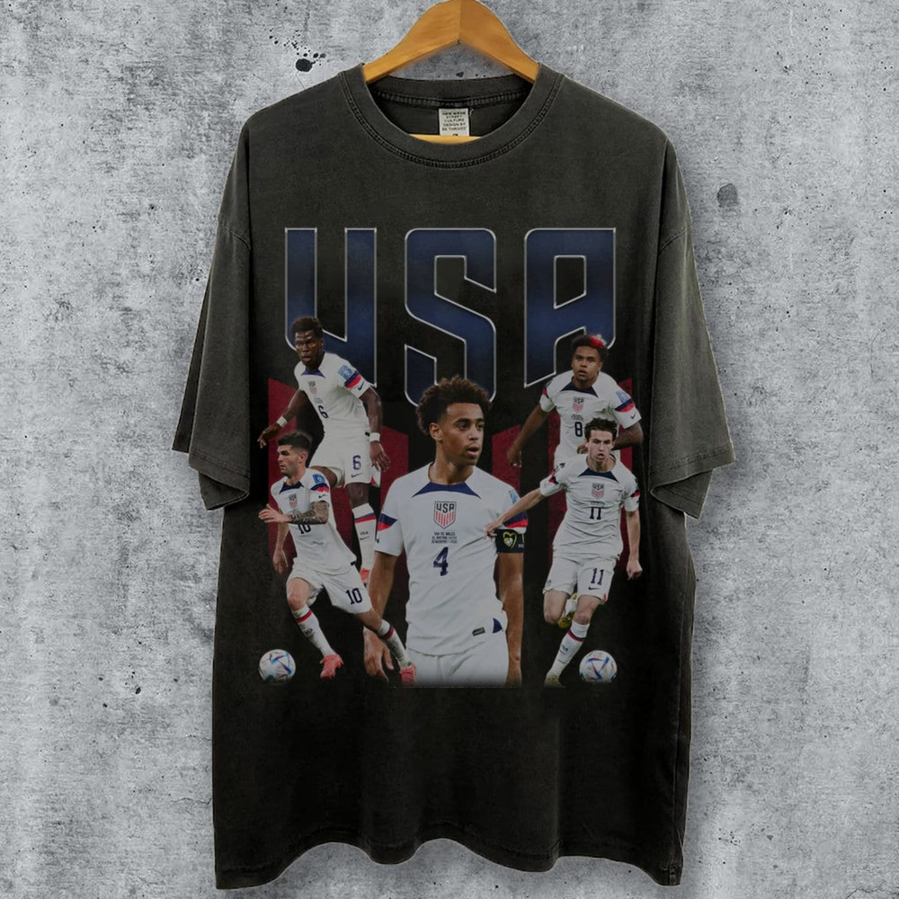 Vintage Retro USA Soccer Team Shirt, Soccer Bootleg Shirt, Soccer Shirt, Football Fan Gifts, Soccer Tee.jpg