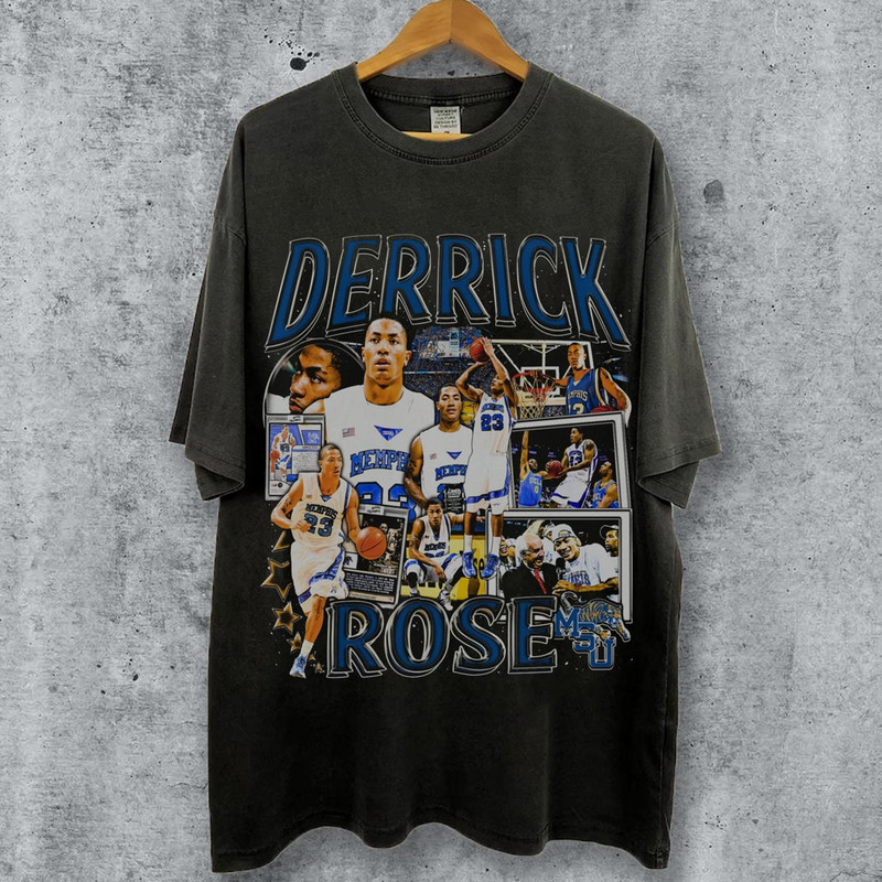 Vintage 90s Basketball Bootleg Style T-Shirt, Derrick Rose Graphic Tee, Derrick Rose Shirt, Retro Basketball Shirt, Unisex Oversized Shirt.jpg