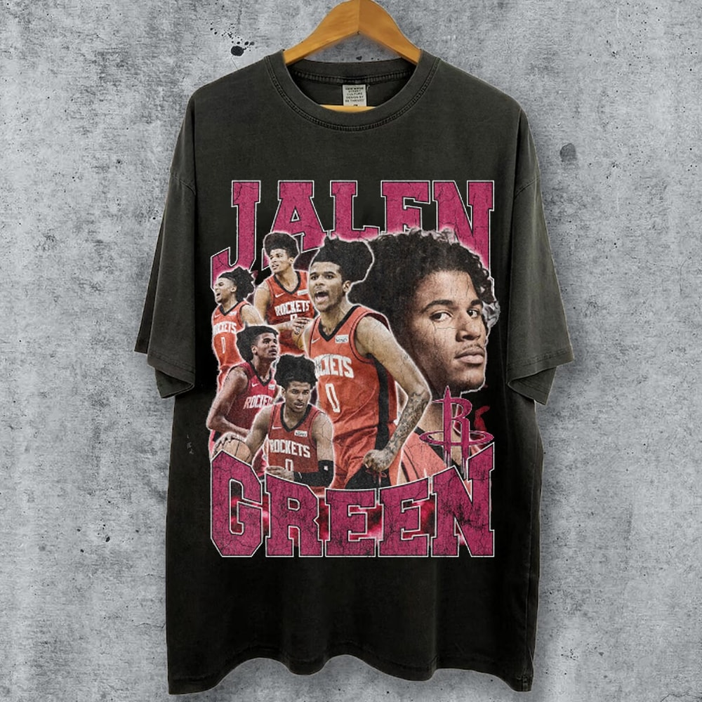 Vintage 90s Basketball Bootleg Style T-Shirt, Jalen Green Graphic Tee, Jalen Green Shirt, Retro Basketball Shirt, Unisex Oversized T-Shirt.jpg