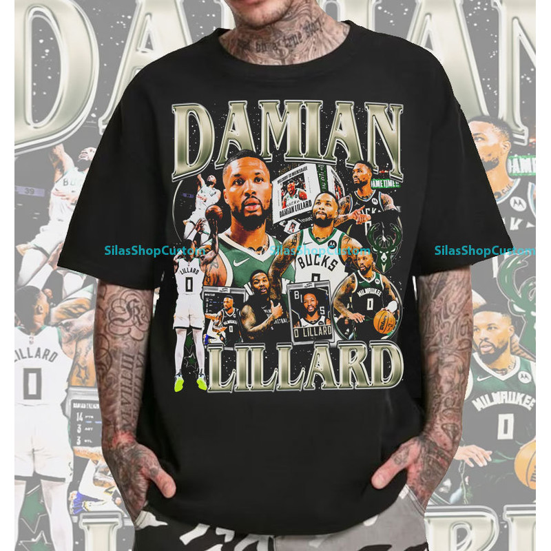 Vintage 90s Basketball Bootleg Style T-Shirt, Damian Lillard Graphic T-Shirt, Damian Lillard Shirt, Retro Basketball Shirt, Unisex T-Shirt.jpg