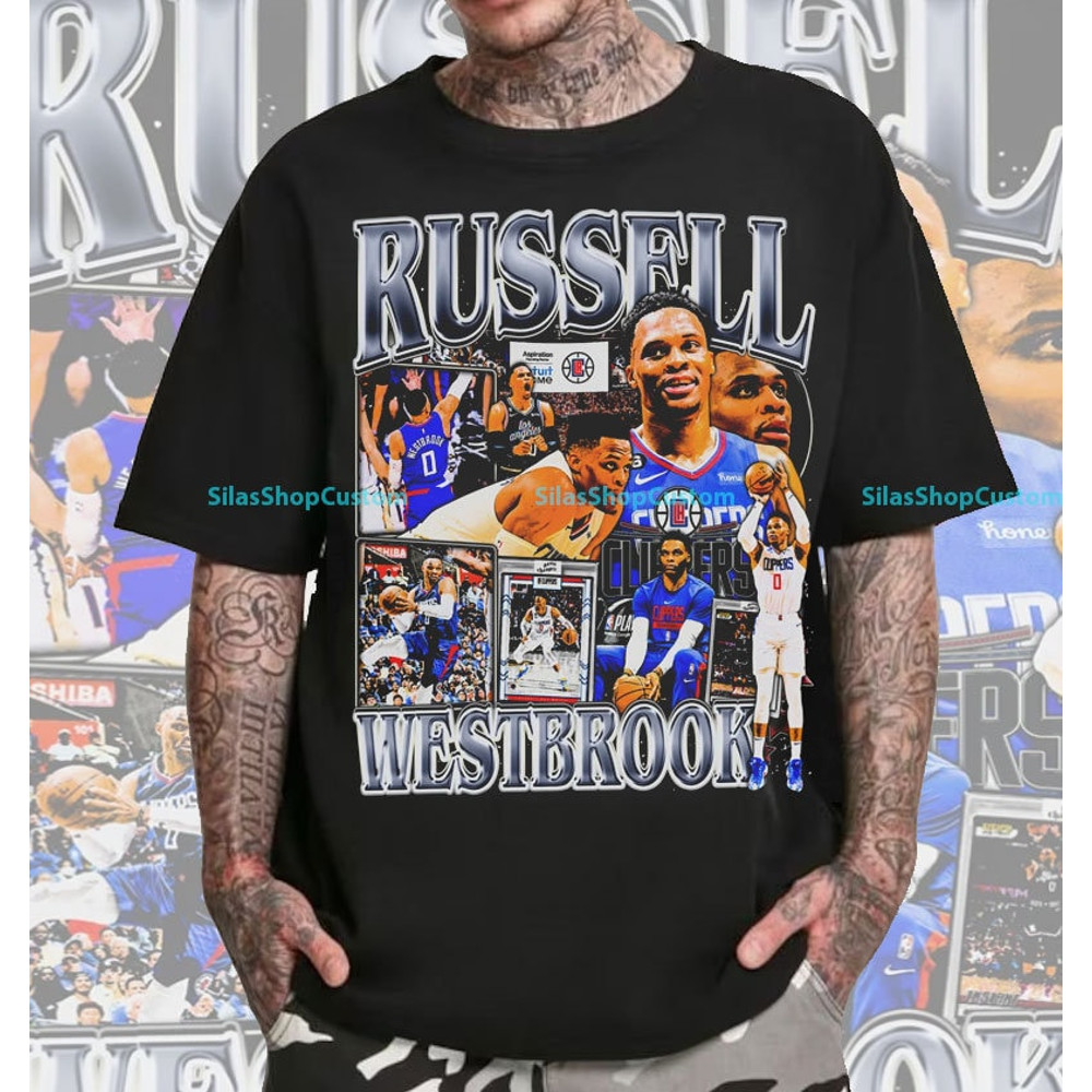 Vintage 90s Basketball Bootleg Style T-Shirt, Russell Westbrook Graphic Tee, Russell Westbrook Shirt, Retro Basketball Shirt, Unisex Shirt.jpg