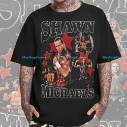 vintage 90s bootleg style t-shirt, shawn michaels graphic tee, shawn michaels t-