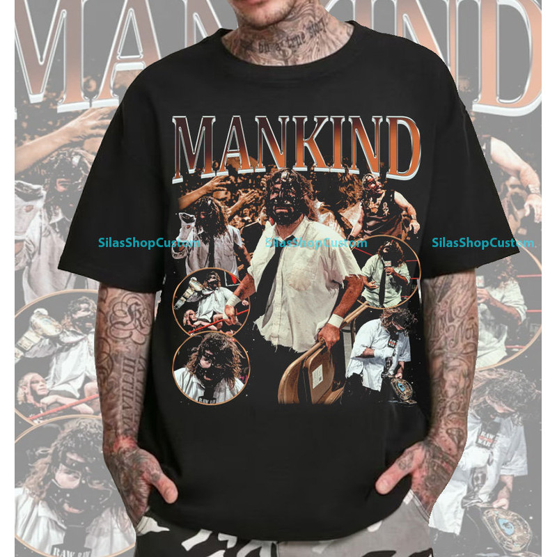 Vintage 90s Graphic Style Mankind T-Shirt, Mankind Shirt, Retro Mankind Bootleg T-Shirt, Vintage Oversized Sport Tee, Gift for Her, Trending.jpg