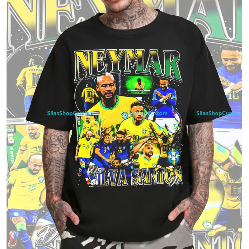 Vintage 90s Graphic Style Neymar T-Shirt, Neymar Tee, Neymar T-Shirt, Soccer T-Shirt, Sport Tee.jpg