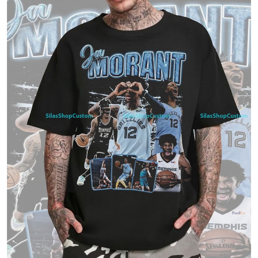 Vintage 90s Basketball Bootleg Style T-Shirt, Ja Morant Graphic Tee, Ja Morant Shirt, Retro Basketball Shirt, Unisex Oversized T-Shirt, Gift.jpg