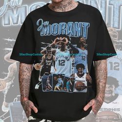 vintage 90s basketball bootleg style t-shirt, ja morant graphic tee, ja morant s