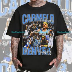 vintage 90s basketball bootleg style t-shirt, carmelo anthony graphic tee, carme