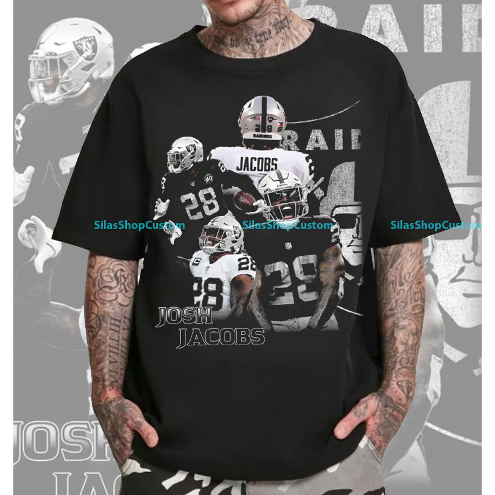 Vintage 90s Graphic Style Josh Jacobs T-Shirt, Josh Jacobs Tee, Retro Josh Jacobs Oversized T-Shirt, Football T-Shirt, Sport T-Shirt.jpg