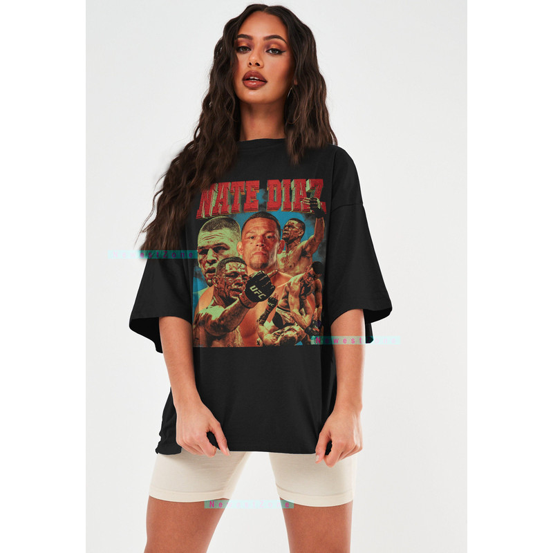Nate Diaz T-Shirt fighter Team T Shirt, jiu jitsu 90s retro shirt Champions fans tee, Vtg - Sweatshirt, Vintage Graphic Tee Sport Shirt NZ63.jpg