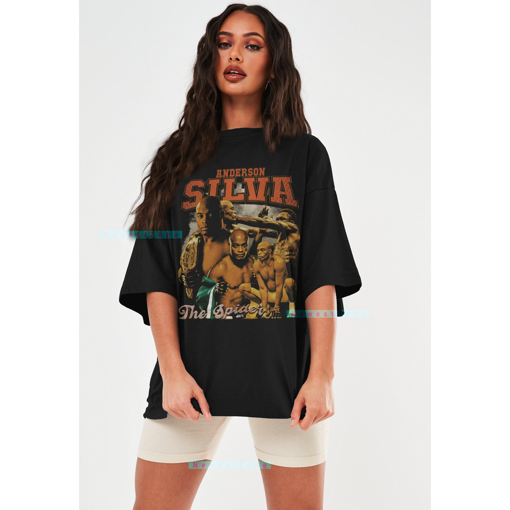 Anderson 'The Spider' Silva T-Shirt Fighter Sport T Shirt Jiu Jitsu 90s Retro Shirt Champions Fans Tee Vintage Graphic Tee Hoodie Gift NZ71.jpg