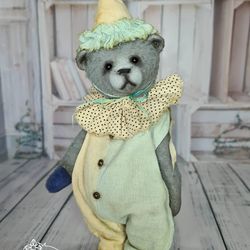 Teddy bear harlequin. Handmade bear.