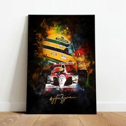 ayrton senna canvas, formula 1 wall art, rainman wall decor, rolled canvas print, gifts for formula 1 wall art decor-1