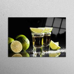 bar glass, glass art wall decor, shot and lemon glass art, abstract glass, glass custom for art, wall decor, shot drink,