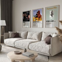 fleetwood mac set of 3 posters, fleetwood mac poster, before the beginning, rumours, mystery to me, future games, music