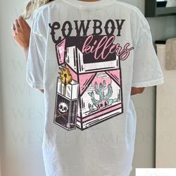 vintage inspired shirt, cowboy killers, western tee, cowboy skull tee, western graphic tee, comfort colors, cowgirl