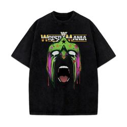 the ultimate warrior vintage style wrestlemania wwf custom design men t-shirt