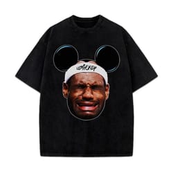 lebron james crying meme disney lemickey bubble championship lebron hater graphic funny t-shirt