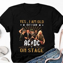 I Saw AC/DC On Stage Vintage T-Shirt, Rock Band Ac/dc Tour Shirt, Signature ACDC 50 Years Shirt Fan Gifts