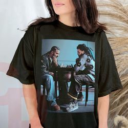 drake and j cole chess unisex t-shirt drake vintage unisex 90s t-shirt, unisex vintage, 90s, graphic tee, graphic t-shir