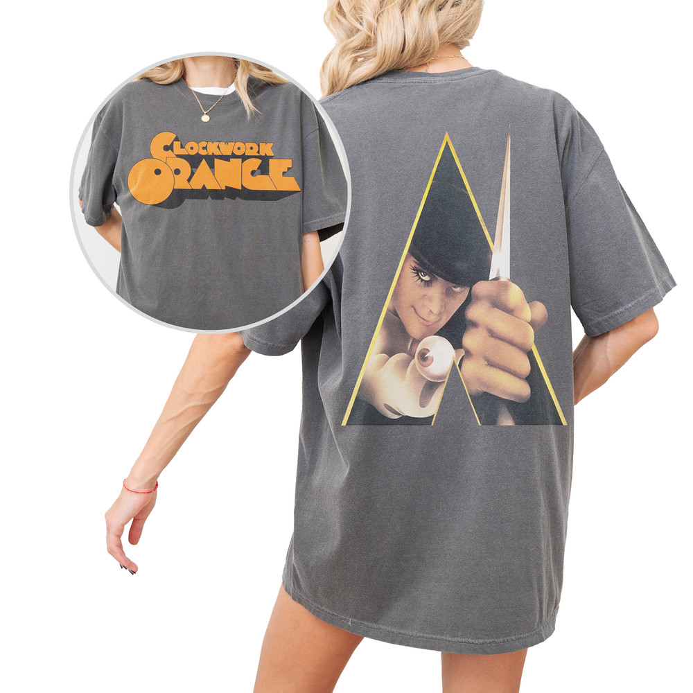 A Clockwork Orange Movie Shirt, Unisex Front Back Logo Graphics Stanley Kubrick Clockwork Orange Classic Film Poster Streetwear Tee.jpg