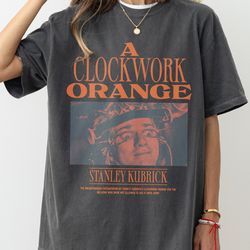 a clockwork orange t-shirt, unisex vintage faded stanley kubrick movie graphic tee shirt, movie lover gift memorabilia