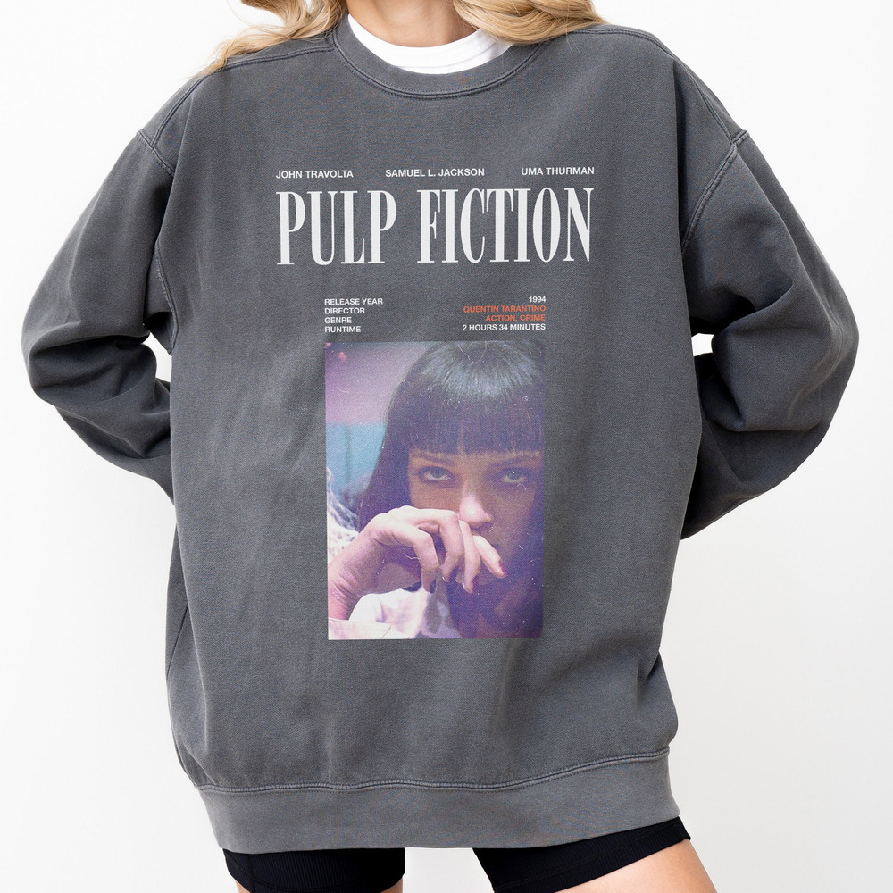 Retro Pulp Fiction Sweatshirt, Unisex Retro Quentin Tarantino Movie Oversized Crewneck Sweater, Best Movies All Time Memorabilia.jpg