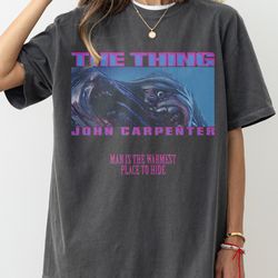 the thing movie shirt, retro 80s horror movie memorabilia, bootleg streetwear, vintage john carpenter monster t-shirt co