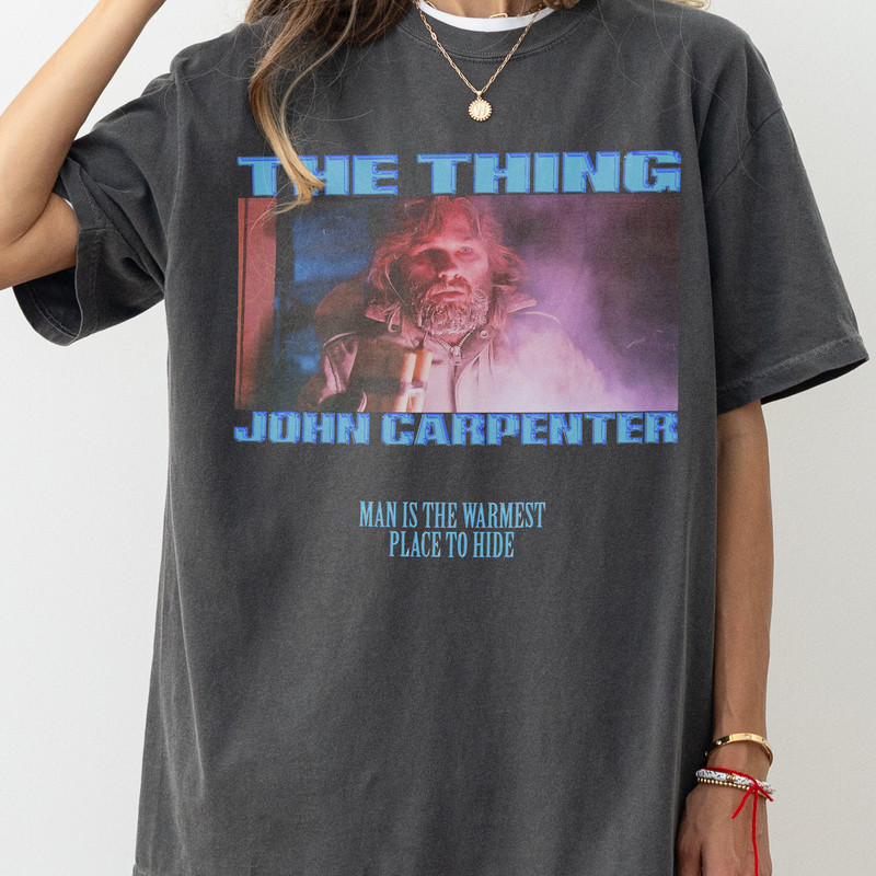 The Thing Movie Shirt, Retro Washed Faded John Carpenter Horror Movie Memorabilia, The Thing Film Bootleg Streetwear Graphic Tee.jpg