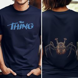 the thing movie t-shirt, front & back horror movie shirt, john carpenter 80s crab head monster shirt