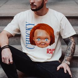 Vintage Chucky Childs Play T-Shirt, Heavyweight Unisex Chucky Doll Good Guys Horror Movie Shirt, Comfort Colors 1717 Gar