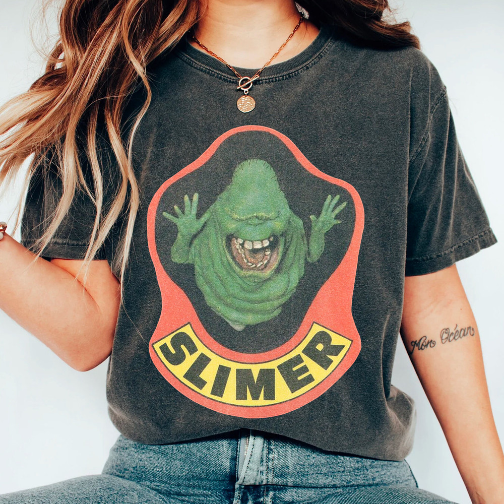 Vintage Ghostbusters Shirt, Unisex Slimer Garment Dyed Streetwear T-shirt, Retro Comfort Colors Ghostbusters Monster Men & Women Shirt.jpg