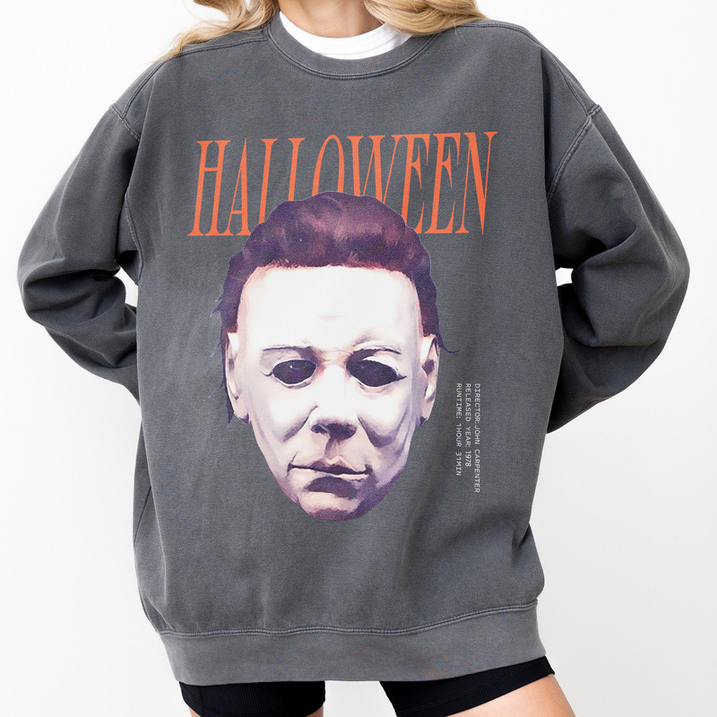 Vintage Michael Myers Sweatshirt, Unisex Halloween Horror Movie Garment-Dyed Crewneck Sweatshirt.jpg