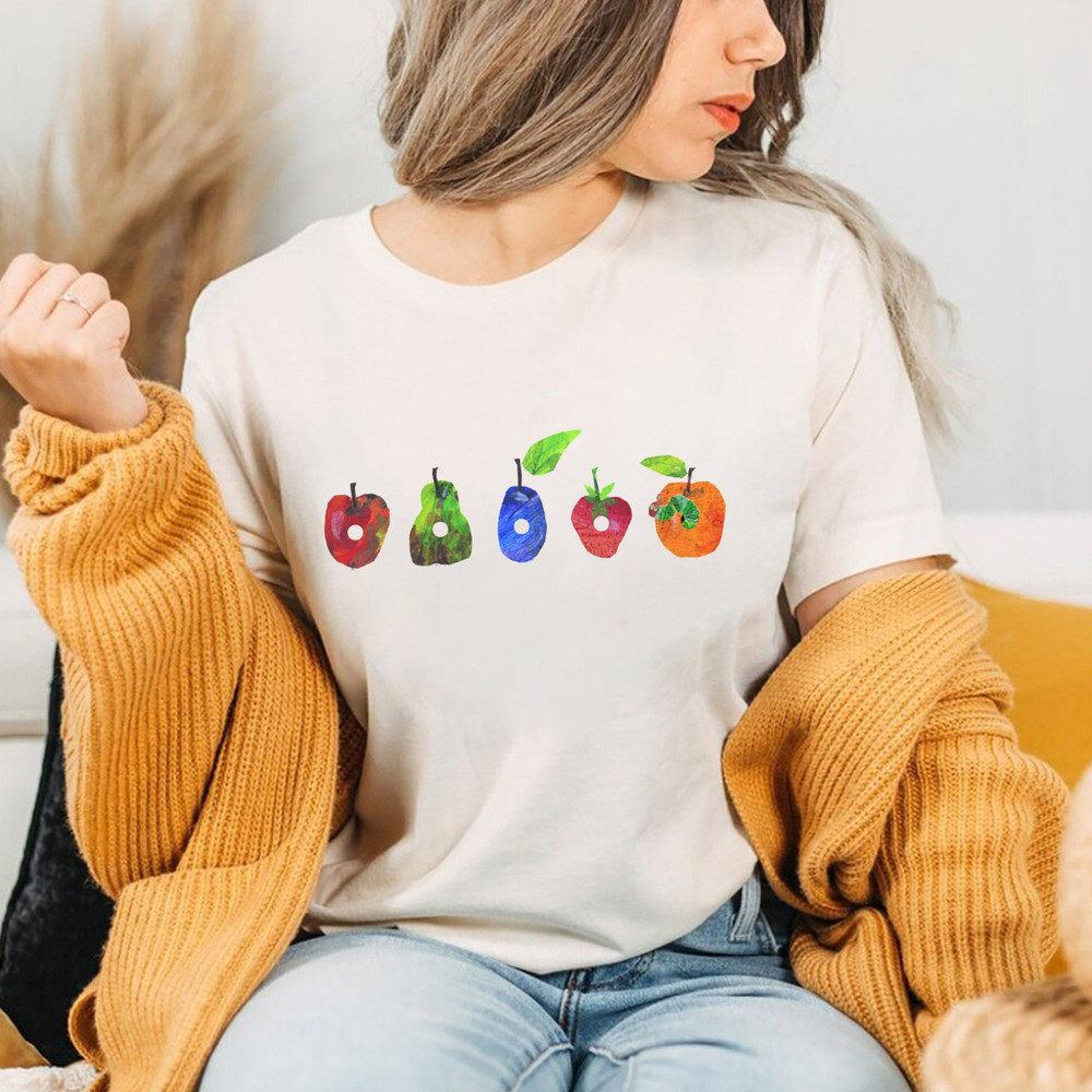 The Very Hungry Caterpillar Fruits Shirt, Caterpillar Bookish Shirt, Hungry Caterpillar Sweatshirt, Eat The Rich, Book Lover Gift, Unisex.jpg