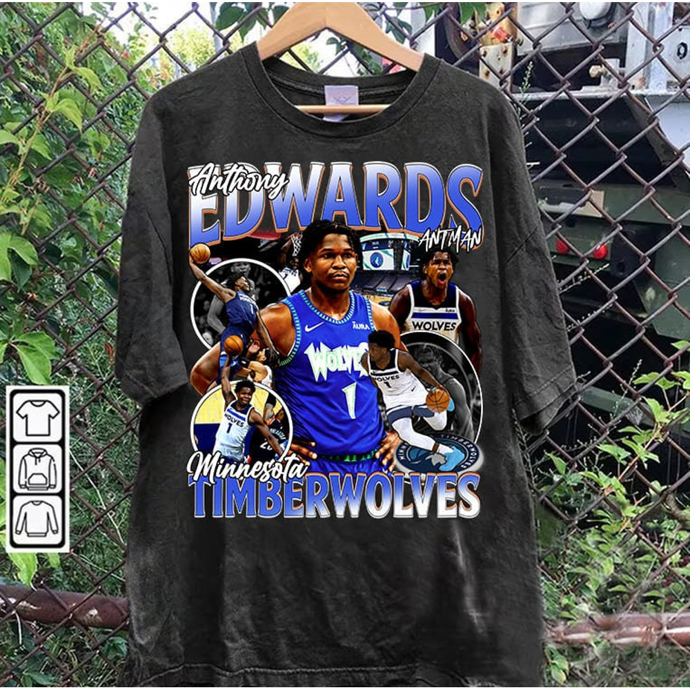 Vintage 90s Graphic Style Anthony Edwards T-Shirt - Anthony Edwards Shirt - Retro American Basketball Tee For Man and Woman Unisex T-Shirt.jpg