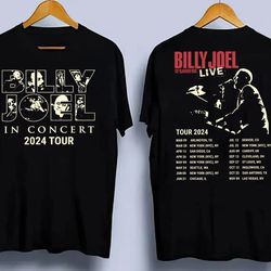 billy joel music tour 2024 font & back shirt, vintage billy joel music tour shirt, billy joel merch shirt
