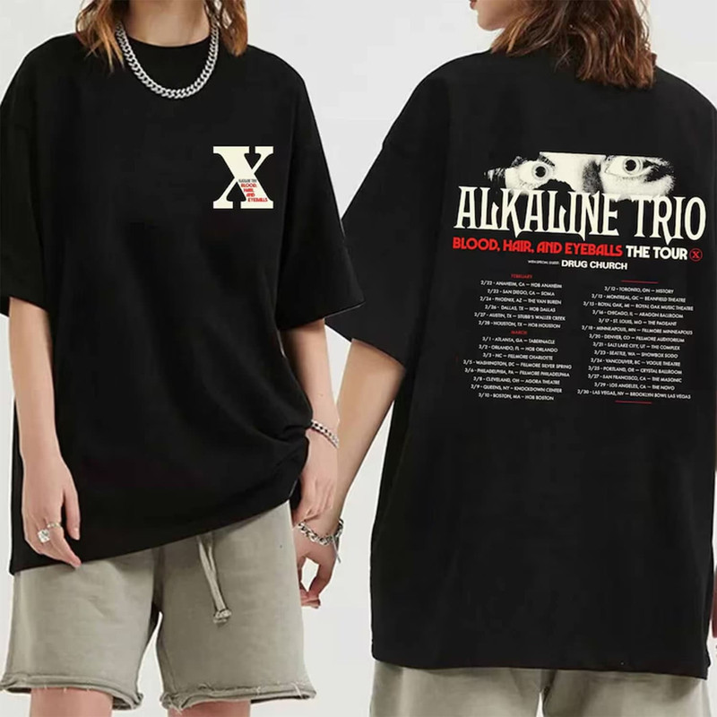 Alkaline Trio Blood Hair and Eyeballs Tour 2024 Shirt, Alkaline Trio Band Fan Shirt, Alkaline Trio Concert Shirt, Blood Hair and Eyeball Tee.jpg