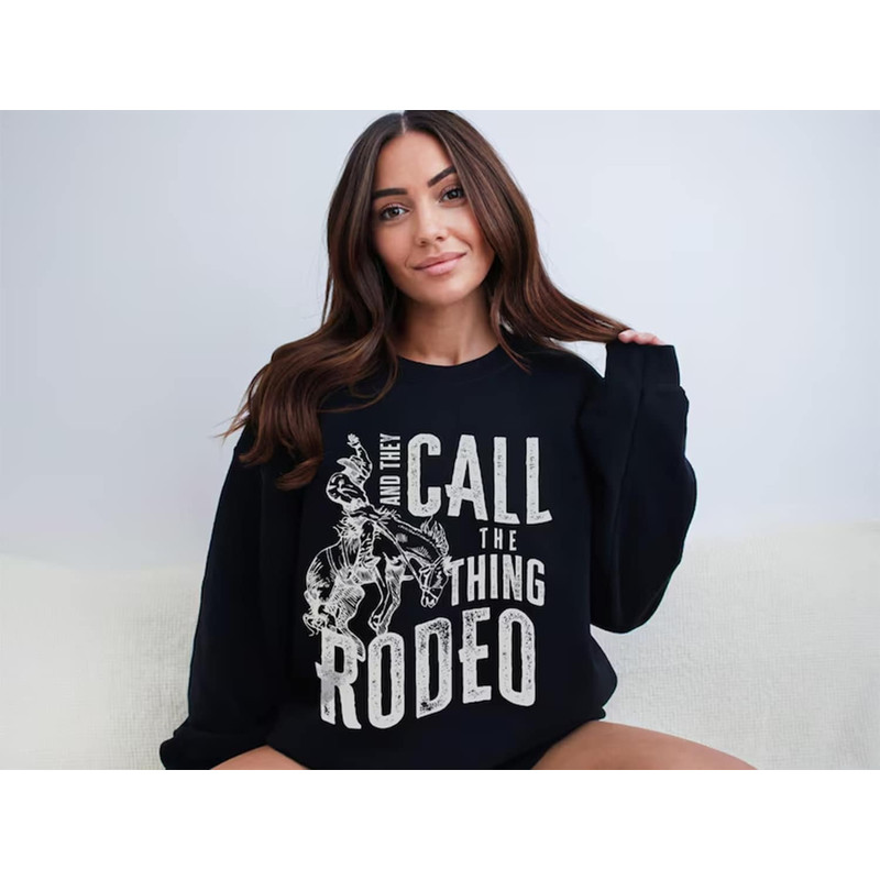 Funny Rodeo Graphic Sweatshirt Western Humour Regular Fit Sweater Wild West Country Jumper Cowboy Unisex Heavy Blend Crewneck Pullover.jpg