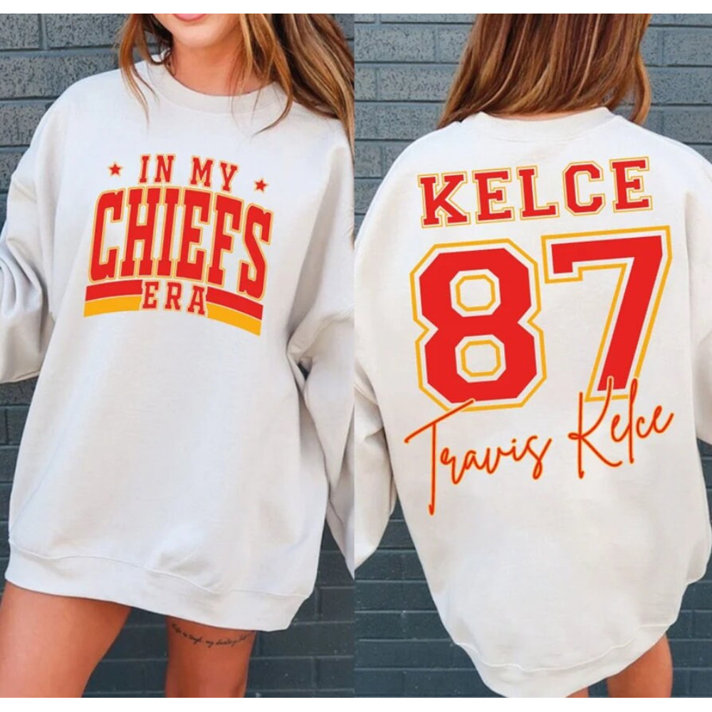 In My Chiefs Era Travis Kelce Sweatshirt, Football Chiefs Jersey Shirt, Travis Kelce Swift Shirt, Go Taylors Boyfriend Shirt. Game Day Shirt 1.jpg