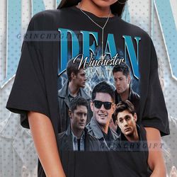 retro dean winchester merch vintage bootleg inspired tee shirt,graphic unisex tee dean winchester vintage t-shirt