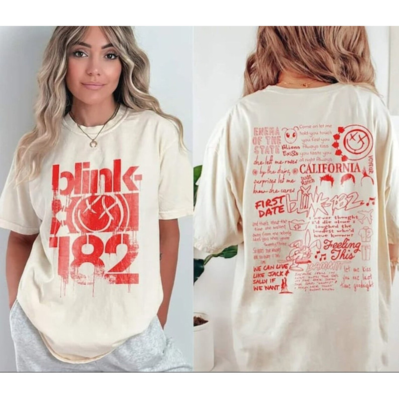Vintage Blink 182 The World Tour 2023-2024 2Sides Shirt, Blink 182 Rock n' Roll T Shirt, Rock n' Roll Shirt, Blink 182 Shirt, Retro Shirt.jpg